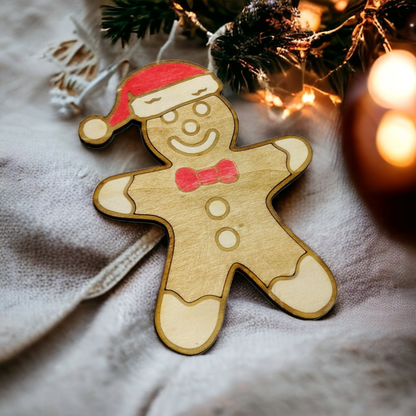 Gingerbread Man Wooden Christmas Decoration - Home Decor