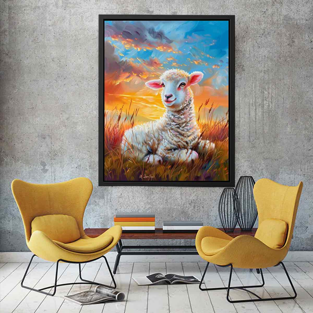Baby Sheep Canvas  Art Print-2